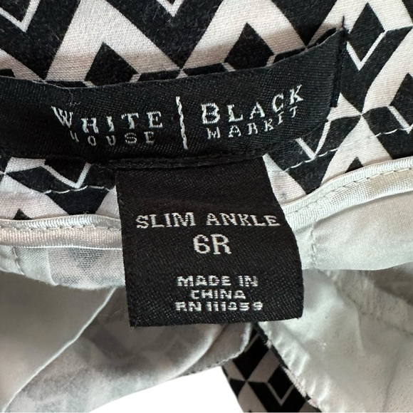 White House Black Market Slim Ankle Pants Womens Size 6R Geometric Print - Picture 13 of 16
